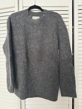 Everlane Alpaca Blend Oversized Gray Crewneck Sweater S